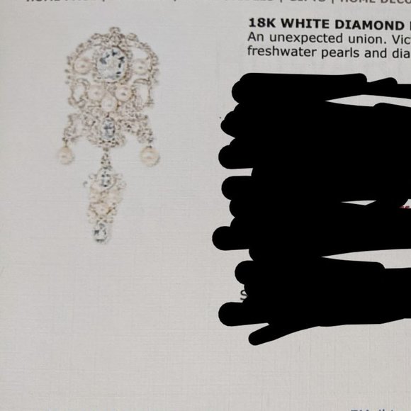 18K/Diamond/Aqua/Pearl Brooch Victorian Style - Picture 7 of 15